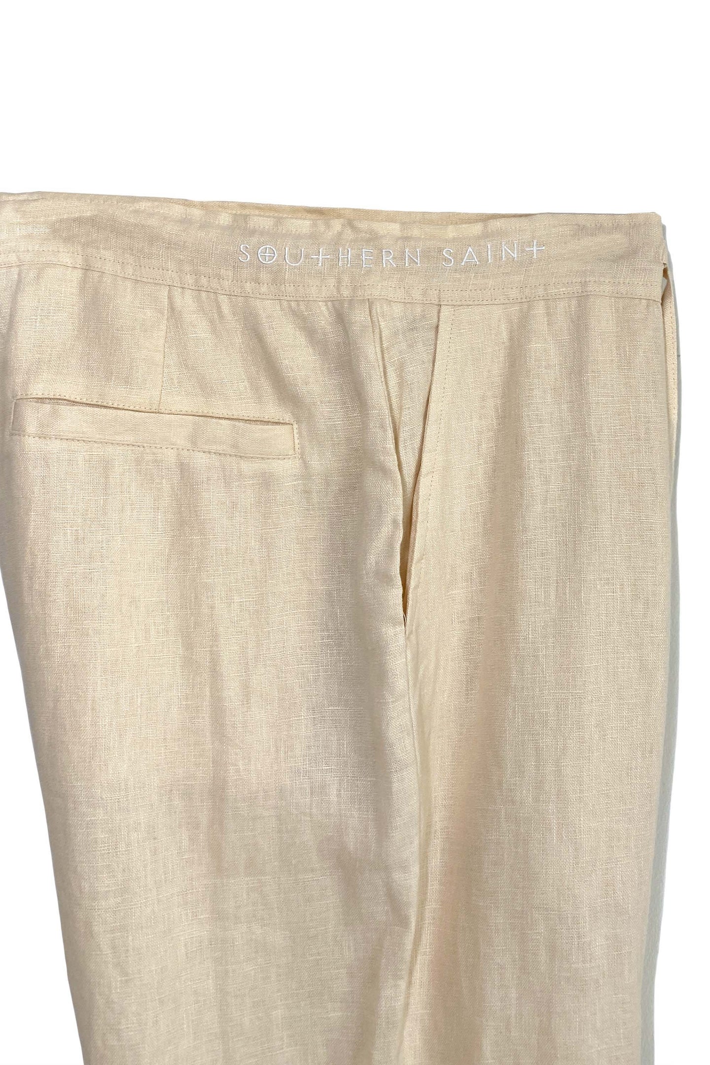 Pantalón con puños de lino | Crema De Coco